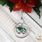 Fan Frenzy Gifts UVU Wolverines Circle 2 Piece Officially Licensed Silver Two-Piece Colored Ornaments